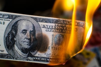 hundred-dollar-bill-on-fire